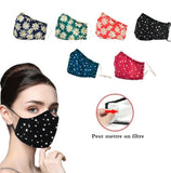 TD® Masque en tissu floral réutilisable pour masque de coton anti-buée lavable à la mode pour femmes masque halloween femme