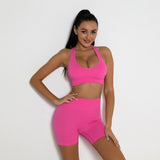 Combinaison de yoga Combinaison de yoga Short taille haute Soutien-gorge fileté sans couture Combinaison  sport pêche Short d