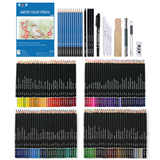 Ensemble de peinture 145 pièces d'ensemble de peinture à l'huile Ensemble d'art au plomb de couleur Sketch Fournitures de pei