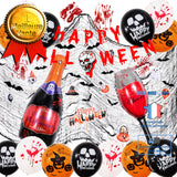 TD® Halloween decoration ensemble de ballons Arrangement d'ambiance Verre à vin Ensemble de films en aluminium