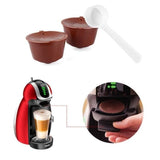 TD® 4 Pièces Réutilisables Filtres Capsules De Café Compatible Expresso Dolce Gusto Nescafé / Marron