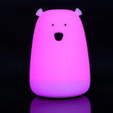 TD® Enfants bébé lampe Chambre de nuit Mignon Ours silicone LED Night Light/ Lumière de Nuit Chevet Chambre d'enfants /Décoration