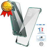 TD® Convient pour oneplus 9pro étui de téléphone portable transparent galvanoplastie sans bordure anti-chute demi-pack étui rigide