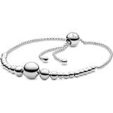 TD® Bracelet en argent sterling S925 avec perles réglable bricolage de base chaîne en os de serpent hypoallergénique cadeau de vacan