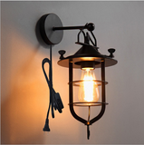 TD® UNI Lot de 2 Applique Murale Intérieur Vintage Industrielle Luminaire Eclairage Noir Cage Diamant en Métal Noir