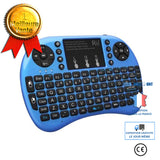 TD® Clavier Mini i8 Clavier QWERTY Sans Fil Design Ergonomique avec Touchpad Sommeil et Réveil Automatique / Bleu
