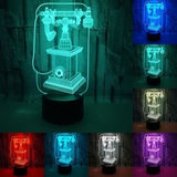 TD® Lampe optique poser décoratif tactile 7 couleurs illusion optique - modèle téléphone - faible consommation câble USB 3 piles AAA