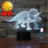 TD® 3D Optique LED Veilleuse 3D LED Night Light Dinosaure Triceratops Venez avec 7 couleurs de lumière pour la décoration de la mais