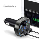 TD® Transmetteur FM Smart Charge Rapide Navigation Vocale en Voiture/Téléphone Mains Libres Bluetooth Lecteur MP3 T24