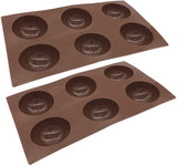 TD® Demi-boule Sphère Gâteau Silicone Moule Muffin Biscuits au Chocolat Moule de Cuisson  Marron  Pâtisserie  Lavage Facile