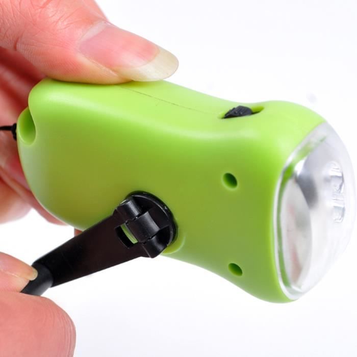 TD® 1 pcs Lampe de poche à manivelle Multifonctionnelle/ Rechargeable Energie Solaire / à chargement solaire facile à porter vert