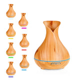 TD® Grain de bois coloré Vase silencieux diffuseur d'arôme humidificateur à ultrasons aromathérapie humidificateur bureau aromathéra