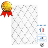 TD® Tapis nordique fait main Diamond Line tapis de salon à carreaux diamant noir et blanc
