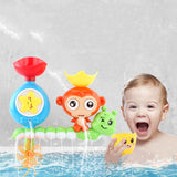Enfants jouant dans l'eau mignon singe ventouse tourner et tourner heureux jouet de bain douche douche bébé jouet de salle de
