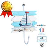 Patère patère style océan méditerranéen Accessoires pour  maison Patère petite patère créative Voilier Manteau et chapeau sus