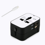 TD® Adaptateur Prise multifonction bord noir blanc prise adaptateur de voyage adaptateur universel prise adaptateur de voyage multi-