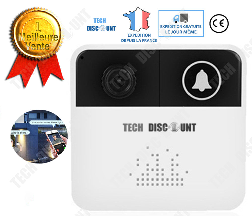 TD® visiophone interphone vidéophone vidéo sans fils exterieur universel appartement portail sonnette avec piles batterie distance