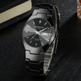 INN® Montre Coffret Cadeau Montre à Quartz Montre Cadran Noir Montre Homme Mode Casual Montre Homme Calendrier Montre Cadeau De Vaca