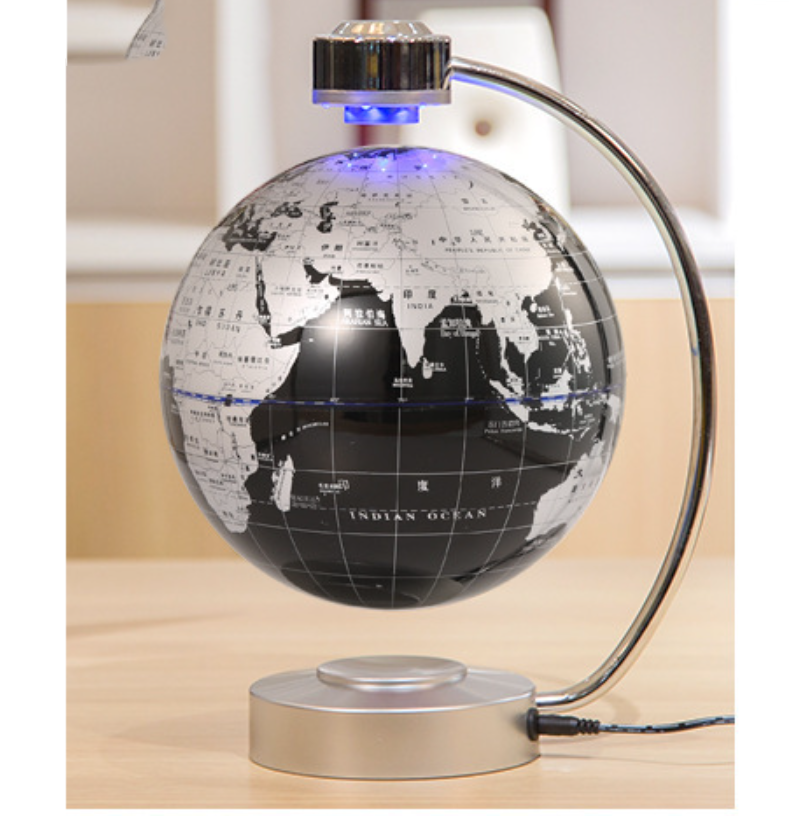 Globe flottant magnétique à lévitation illumineé 8 pouces (bleu