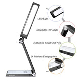 TD® Lampe led bureau rechargeable USB sans fil chevet ajustable téléphone triangulaire rotation veilleuse nuit flexible à poser tabl