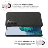 TD® Coque de téléphone tout compris en tissu pour Samsung Galaxy S21 Protection d'appareil photo en tissu textile haut de gamme