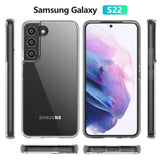 TD® Coque de téléphone transparente anti-empreintes digitales pour Samsung Galaxy S22 matériau TPU anti-poussière Texture en métal n