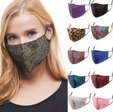 TD® masque lavable Masque de coton à paillettes de soie colorée de mode originale tissu lavable masques pour hommes et femmes adulte