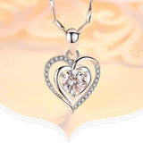 Collier en argent sterling femme simple pendentif coeur bijoux collier Saint Valentin cadeaux, anniversaires, cadeaux de vaca