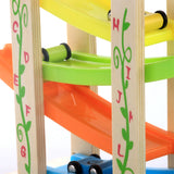 TD® Voiture de piste de glisse Voiture de piste inertielle Jouet éducatif en bois pour bébé pour enfants Voiture de piste de glisse