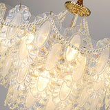 TD® Lustre en cristal de luxe lumière française simple lampe de chambre en verre moderne lampe de salon 50cm