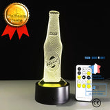 TD® Maison Bouteille De Bière Télécommande Led Usb Veilleuse 3D 7 Couleurs Changeantes Illusion Lampe De Table Bébé Dormir CLR542108