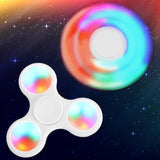 TD® Fidget Hand Spinner LED Lumineux/Jouet Triangle Adultes Enfants/ Jeu de Doigts / Décompression, Anti-Stress / Blanc