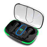 TD® Casque Bluetooth sans fil Bluetooth 5.3 Compartiment transparent  Compact Affichage numérique intelligent Oreillette à double mo