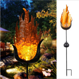 TD® Solaire Lampadaire extérieur - LED rétro fer Bronze soleil Angle Mars Lampes solaires flamme lumière Lampadaire de jardin pelous