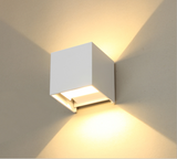 TD® LED éclairage extérieur, IP65 réglable étanche cube LED applique murale, haut et bas LED de jardin applique noir bl - White