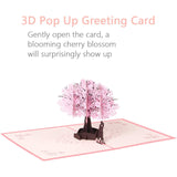TD® Carte de voeux Saint Valentin amour bénédiction fait à la main 3D carte en trois dimensions couple fleur de cerisier