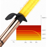 TD® Fer à friser électrique à affichage LCD 32mm grand volume grande vague tourmaline céramique fer à friser anti-brûlure