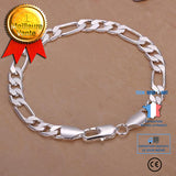 TD® Bijoux en argent 925 66mm-bracelet en argent avec fermoir bijoux pour poignée-Bracelet gourmette 8MM Flat Sideways Bracelet