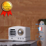TD® Mini Haut-Parleur Bluetooth V4.1 Vintage Enceinte Acoustique Hifi Stéréo Portable Sans Fil - Blanc