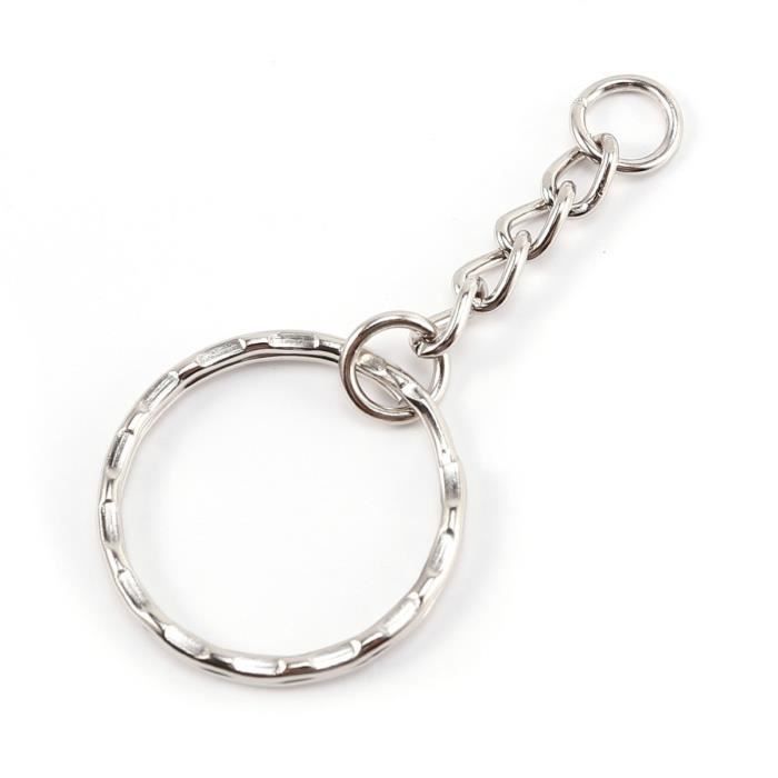 TD® Lot de 50 anneaux à porte-clefs accrocher porte clé anneau pour figurine travaux diamètre de 25mm couleur argenté grande qualité