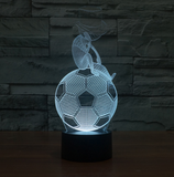 TD® Pensée Football Conception Garçon 3D LED Night Light Touch 7 Lampe De Bureau Couleur pour Table Chambre Décoration   LAMPE A POS