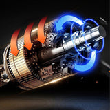 TD® NEUFU Pistolet De Massage À Percussion Thérapie Engrenages Muscle Relax Masseur Tissu Profond 6 Tête BLEU