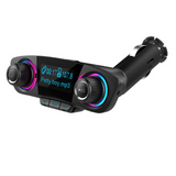 TD® Chargeur de voiture -Sans fil mains libres appelant chargeur de voiture Transmetteur FM lecteur MP3 adaptateur radio chargeur de