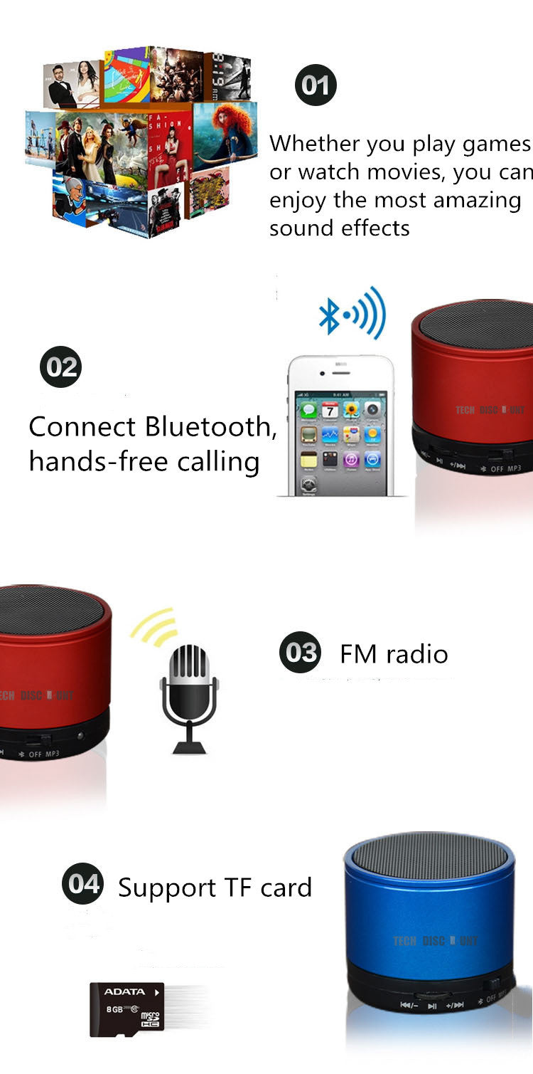TD® Haut parleur bluetooth étanche enceinte waterproof voiture portable sans fil mini microphone lecteur MP3 noir blanc
