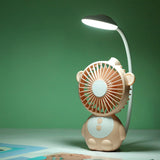 TD® Lampe de bureau ventilateur multifonctionnel créatif étudiant ordinateur de poche bureau muet petit tuyau en silicone USB charge