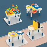 TD® Table de jeu multifonctionnelle,table construction de jouets d'assemblage de bagages,table d'apprentissage de rangement pour enf