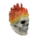 TD® Halloween Crâne Masque Ghost Rider Fantôme Visage Couvre-chef Effrayant Flamme Crâne Latex Réaliste Look Party Party