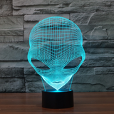 TD® 3D Lampe Illusion Optique Led Veilleuse 3D Emoji Alien Lampe Table De Bureau Nuit Lumière 7 Changement De Couleur Usb Led