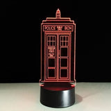 TD® Lampe optique poser décoratif tactile 7 couleurs illusion optique - modèle cabine - faible consommation câble USB ou 3 piles AAA