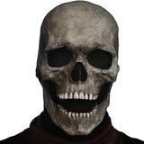 TD® Halloween Crâne Crâne Masque Bouche Mobile Crâne Plein Os Couverture Latex Horreur Décoration Simulation Masque Yeux avec Lumièr